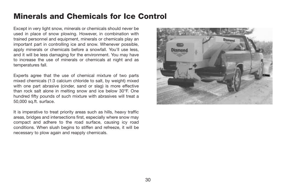 Minerals and chemicals for ice control | Jeep E-60 User Manual | Page 31 / 42