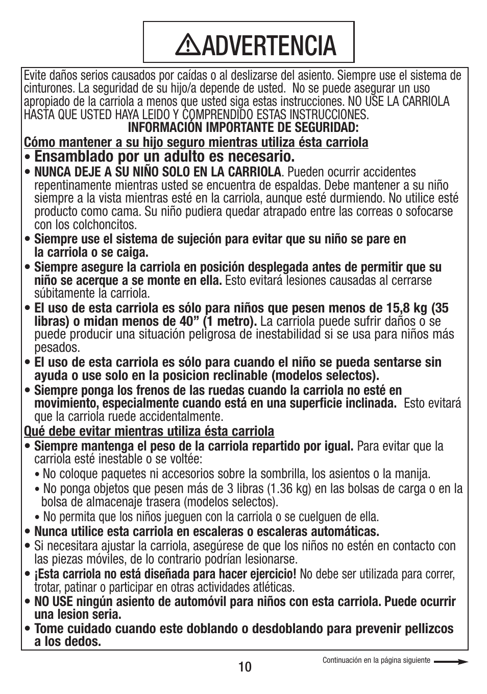 Ƽadvertencia, Ensamblado por un adulto es necesario | Jeep S58J-T-R2 User Manual | Page 10 / 27