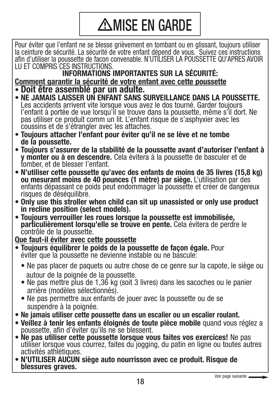 Ƽmise en garde | Jeep S58J-T-R2 User Manual | Page 18 / 27