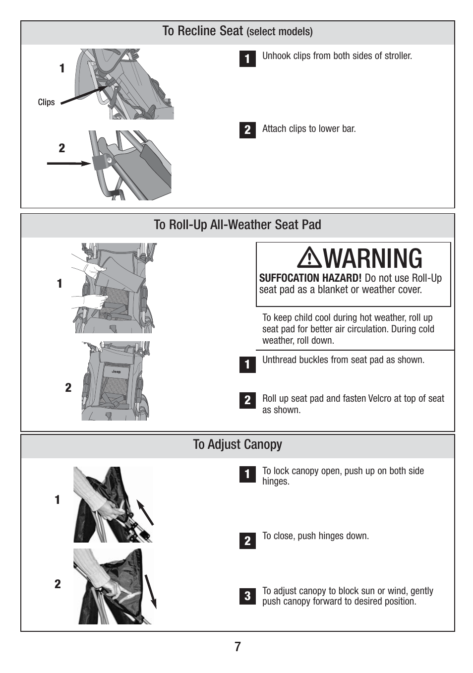 Ƽwarning | Jeep S58J-T-R2 User Manual | Page 7 / 27