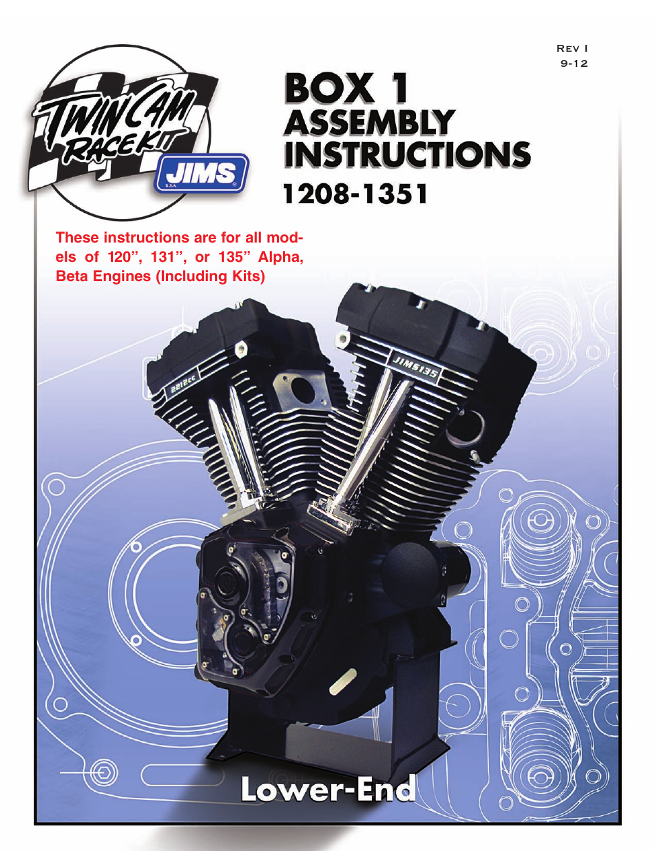 Jims USA Twin Cam Racekit Box 1 1208-1351 User Manual | 10 pages