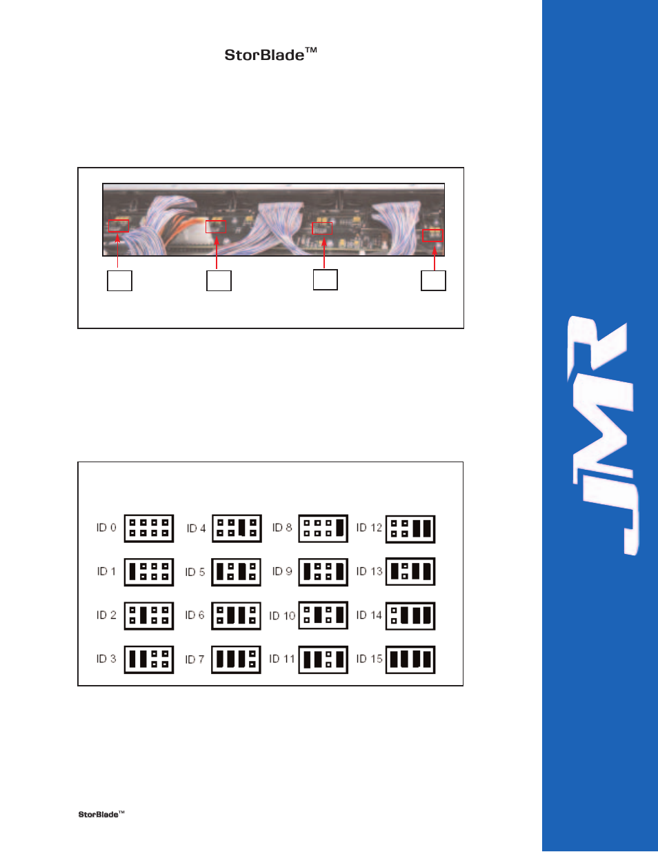 Setting id, Available id's, Setting id -2 | Available id's -2, Storblade | JMR electronic 1U SCSI JBOD User Manual | Page 13 / 23
