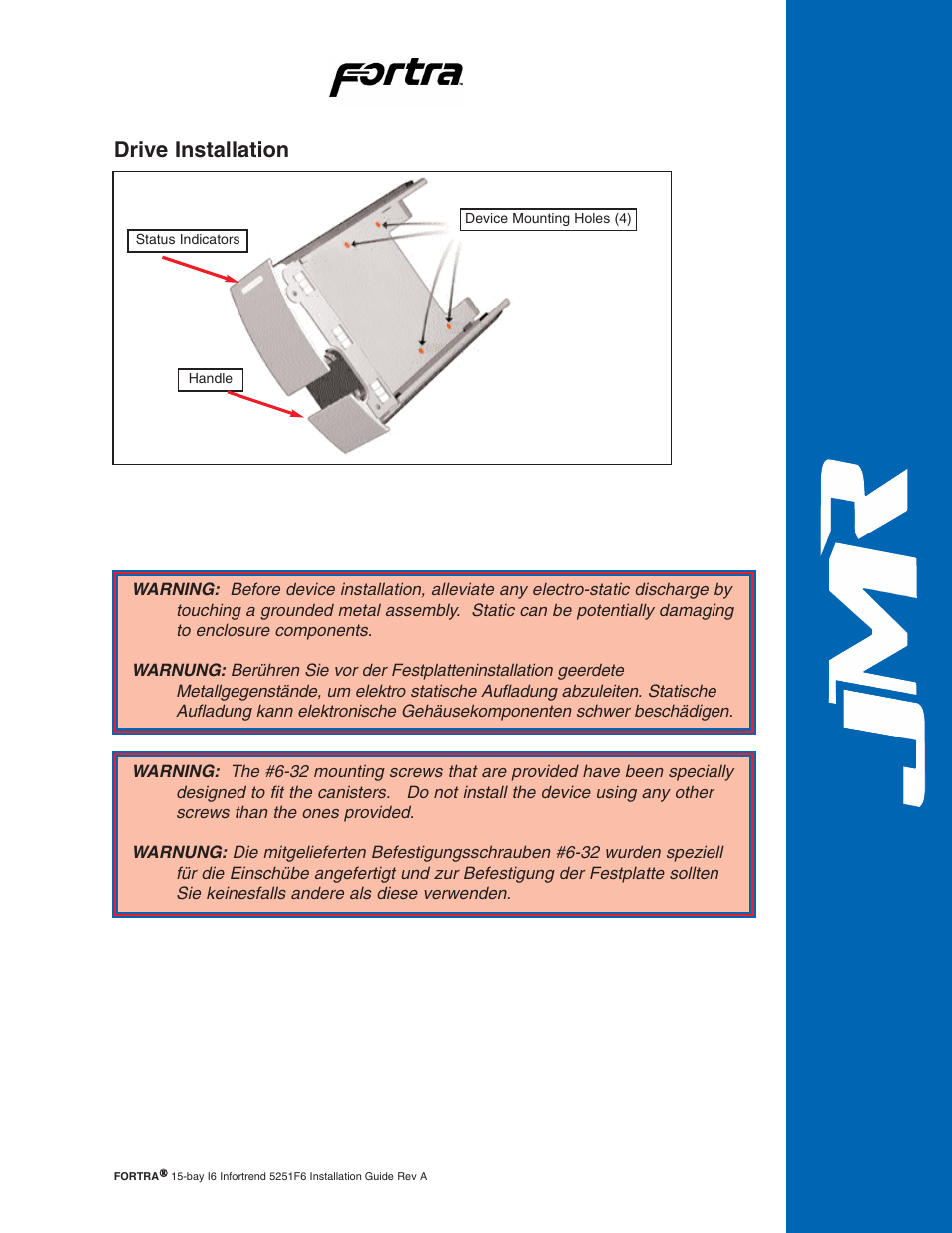 Drive installation, Drive installation -2 | JMR electronic Fortra 5251F6 User Manual | Page 12 / 30