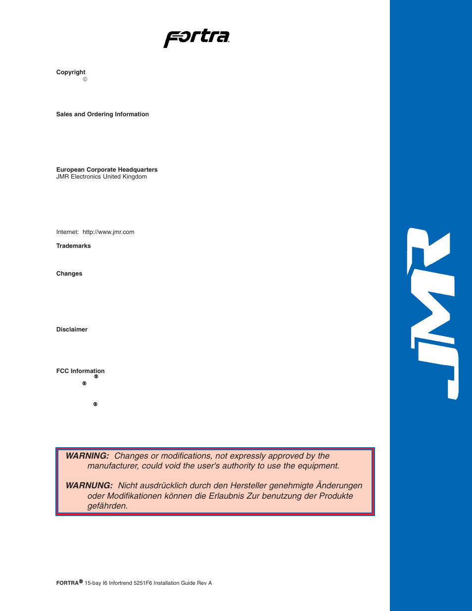 JMR electronic Fortra 5251F6 User Manual | Page 2 / 30