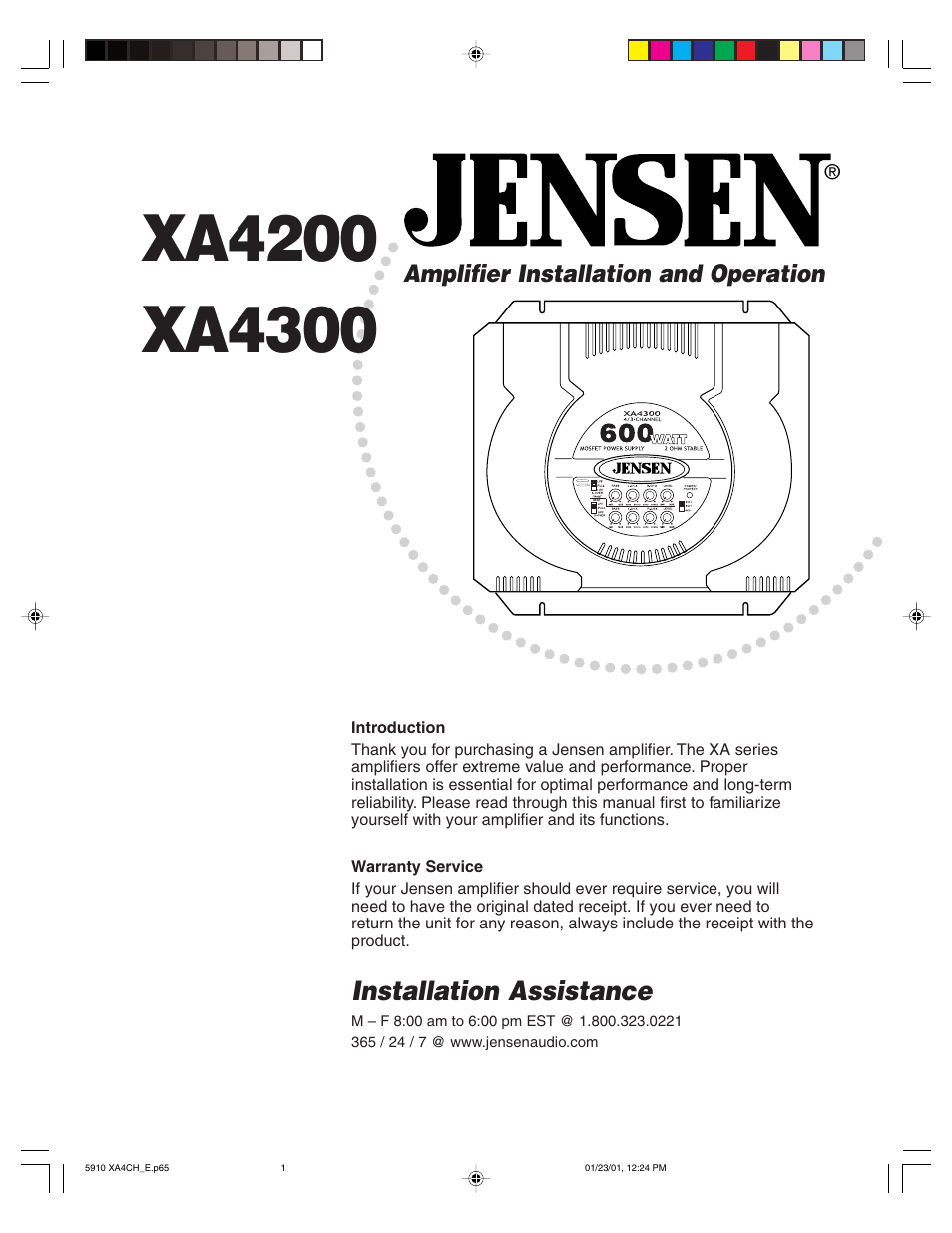 Jensen XA4200 User Manual | 15 pages