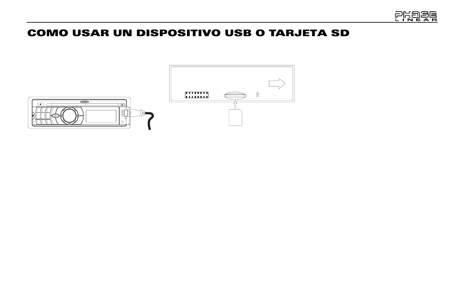 Como usar un dispositivo usb o tarjeta sd | Jensen Phase Linear BT1613 User Manual | Page 41 / 82