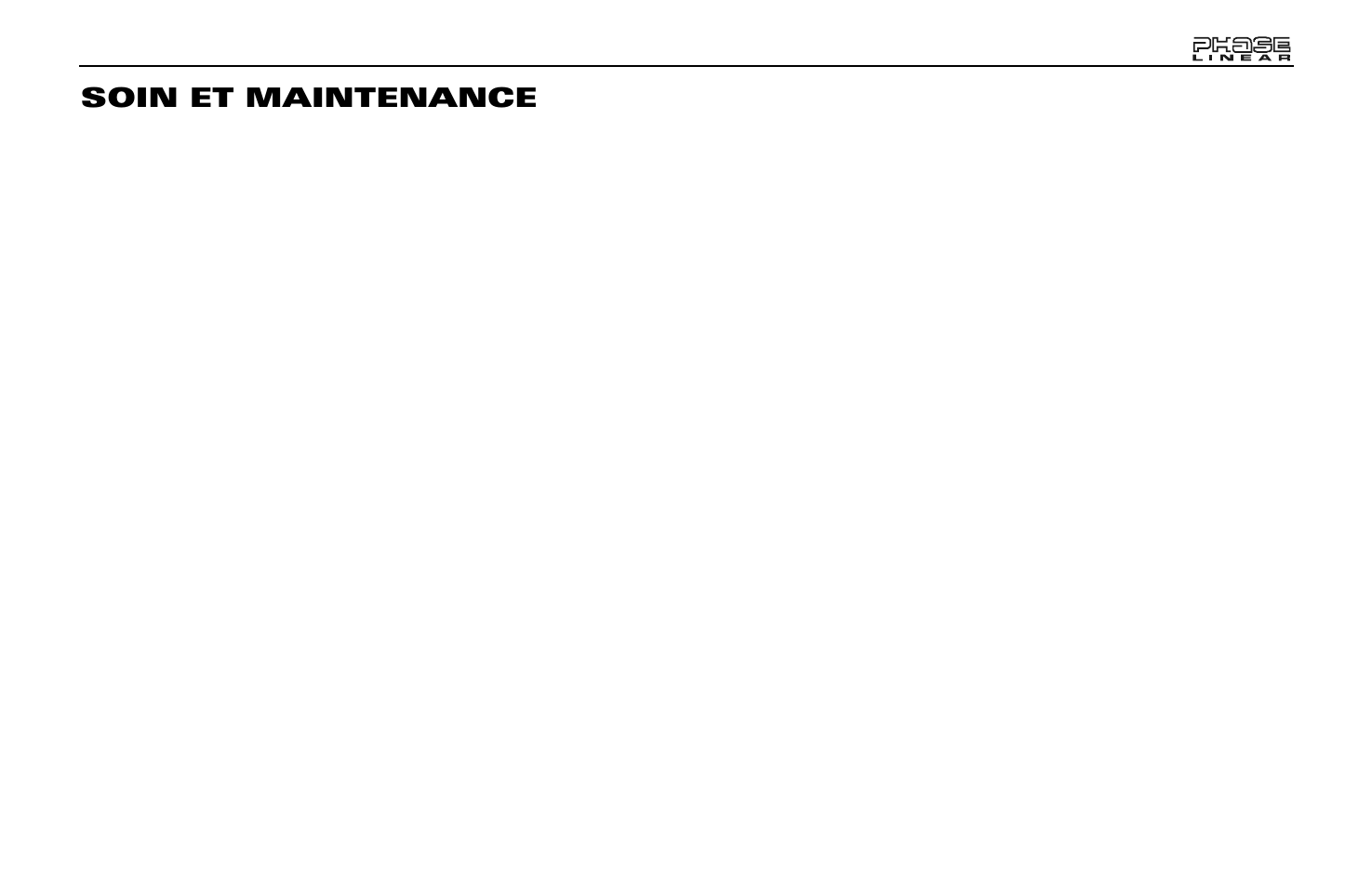 Soin et maintenance | Jensen Phase Linear BT1613 User Manual | Page 75 / 82