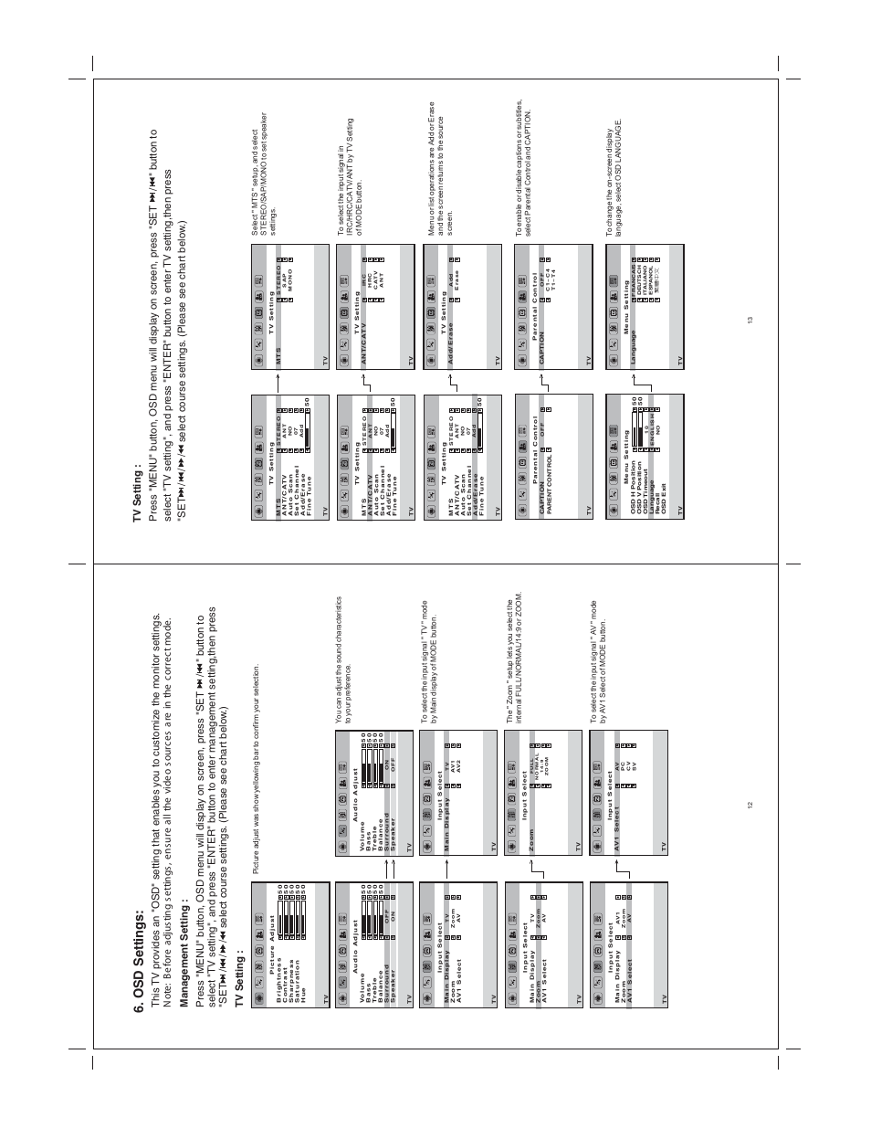 Osd settings | Jensen JE1510 User Manual | Page 8 / 19