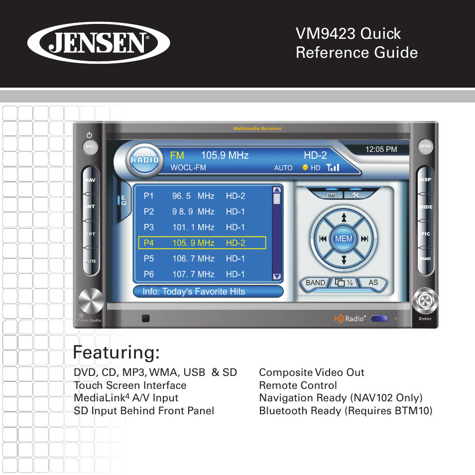 Jensen VM9423 User Manual | 92 pages