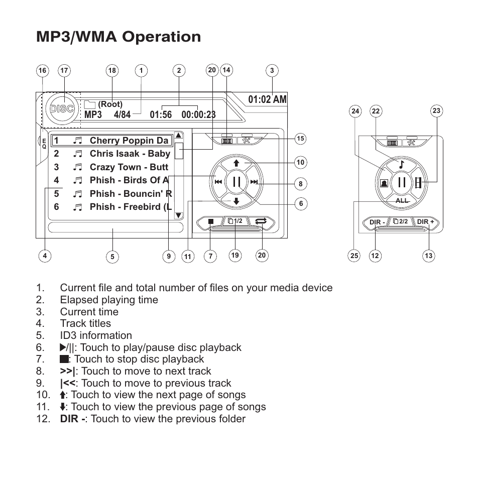 Mp3/wma operation, 02 am | Jensen VM9423 User Manual | Page 22 / 92