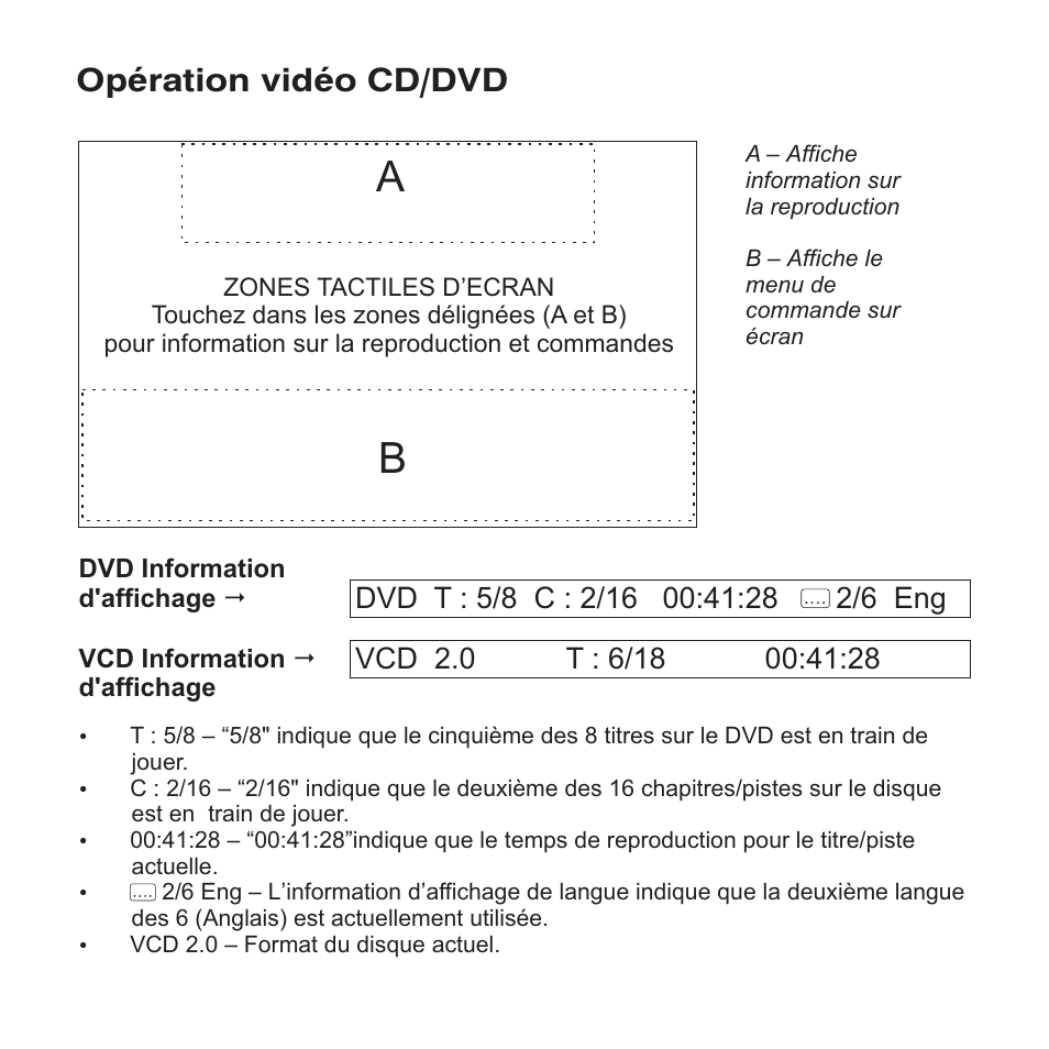 Opération vidéo cd/dvd | Jensen VM9423 User Manual | Page 78 / 92