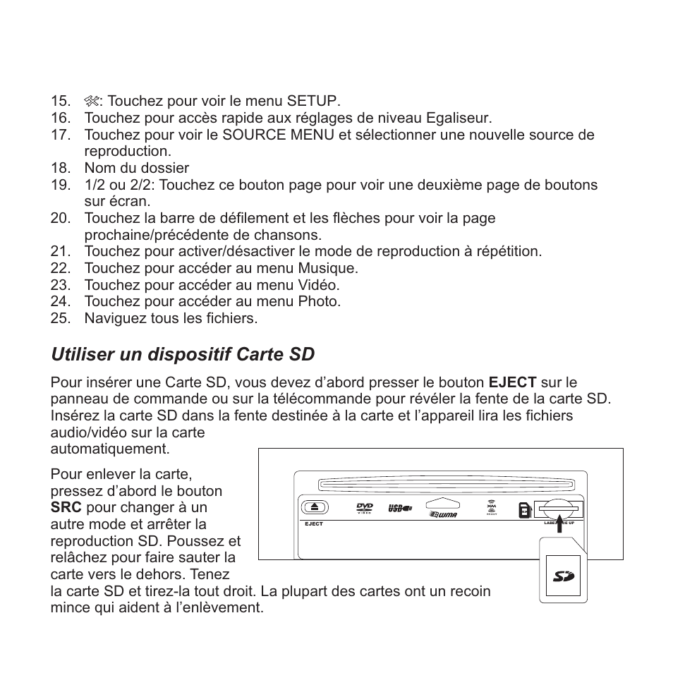 Utiliser un dispositif carte sd | Jensen VM9423 User Manual | Page 83 / 92