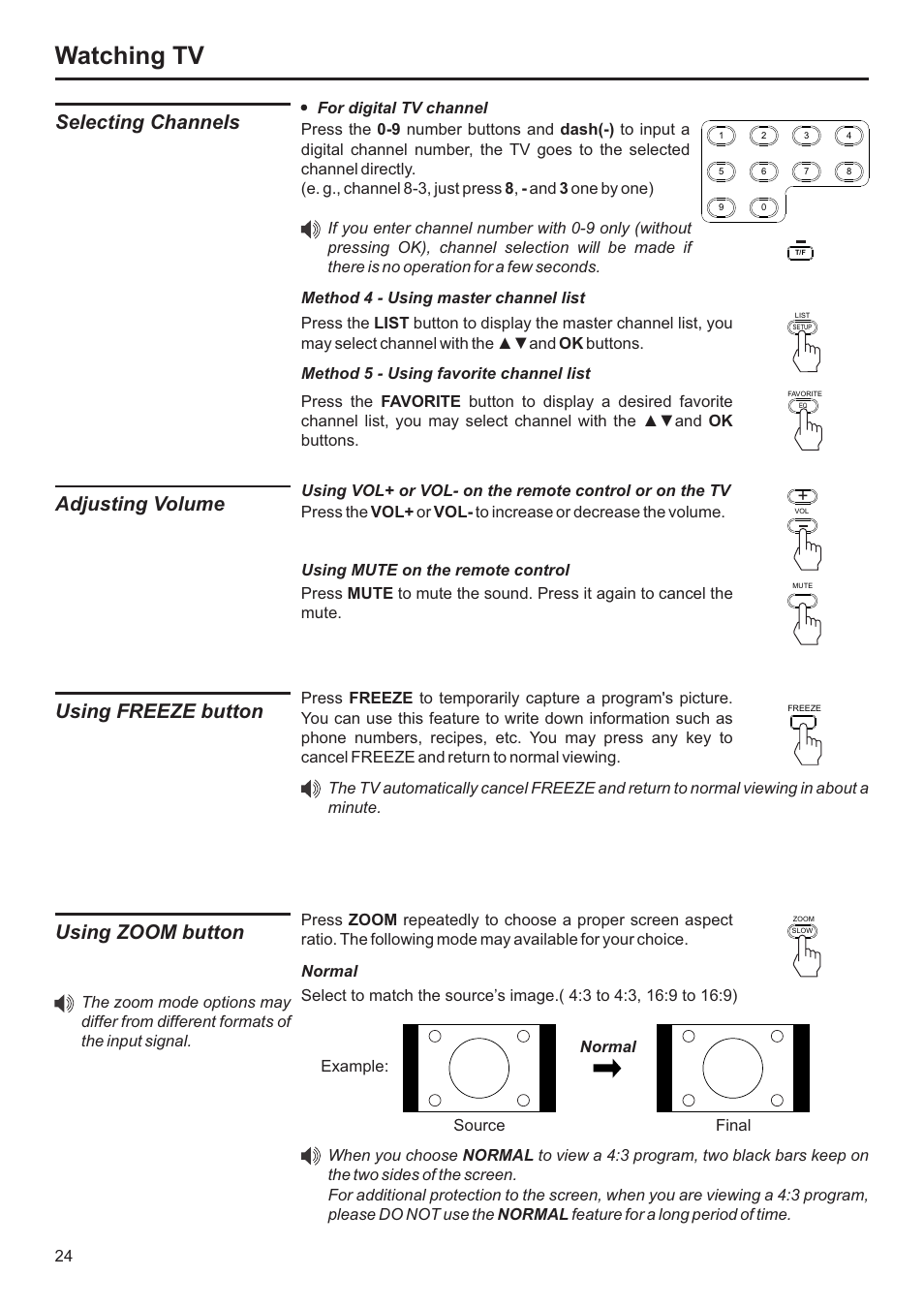 Watching tv, Selecting channels | Jensen JE2707 User Manual | Page 25 / 42