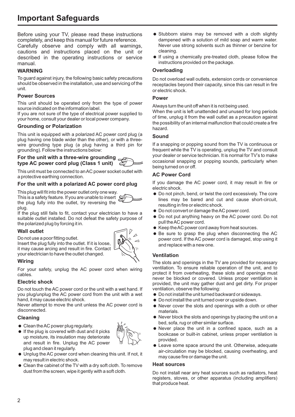 Important safeguards | Jensen JE2707 User Manual | Page 3 / 42
