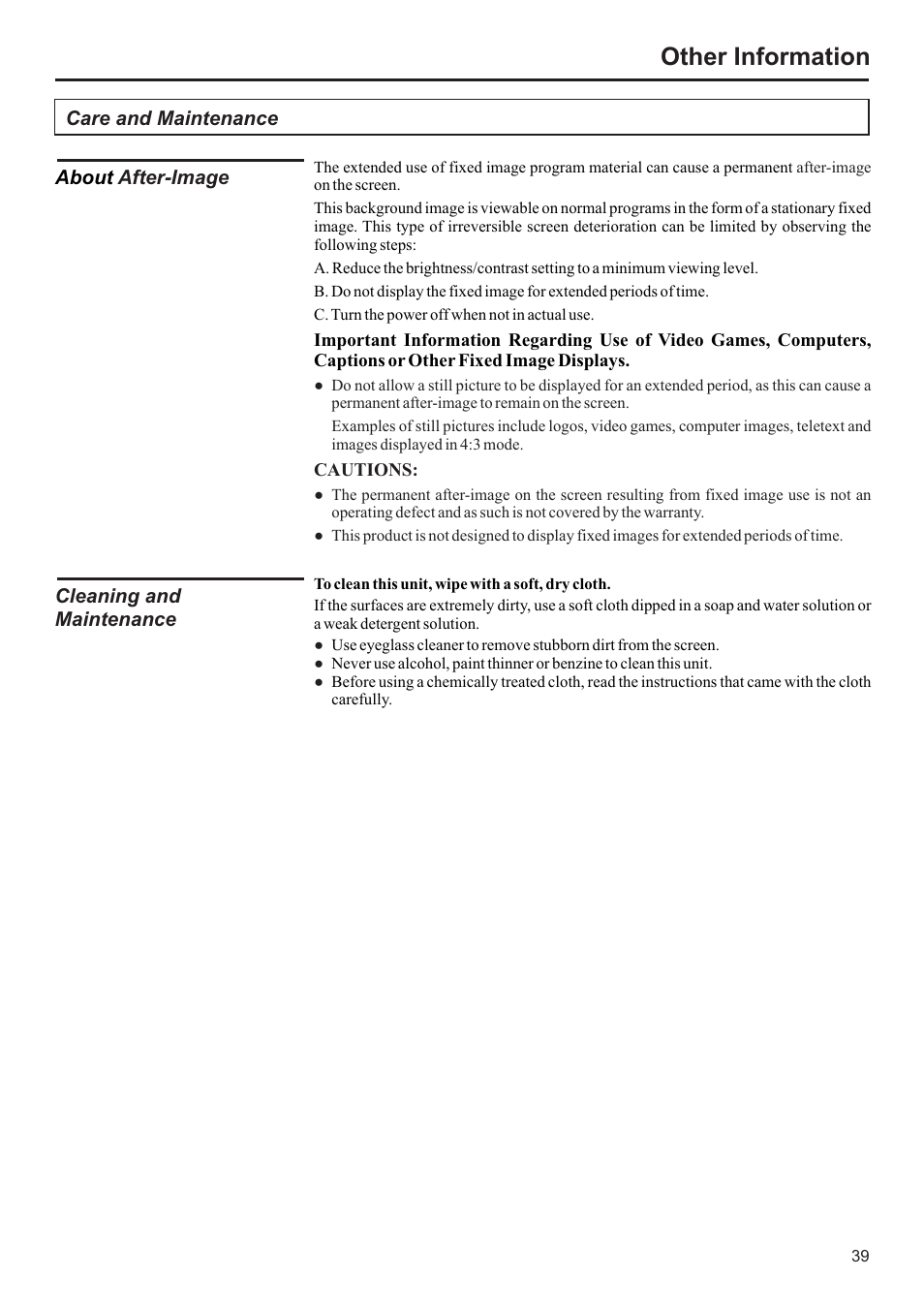 Other information | Jensen JE2707 User Manual | Page 40 / 42