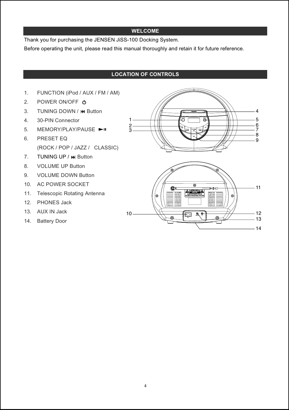 Jensen JiSS-100 User Manual | Page 5 / 11