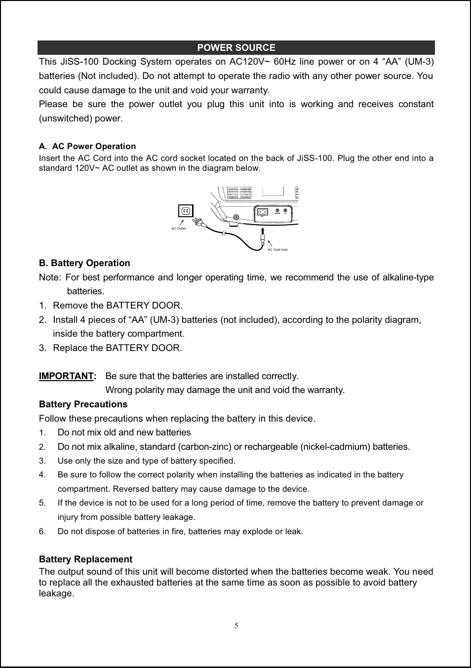 Jensen JiSS-100 User Manual | Page 6 / 11