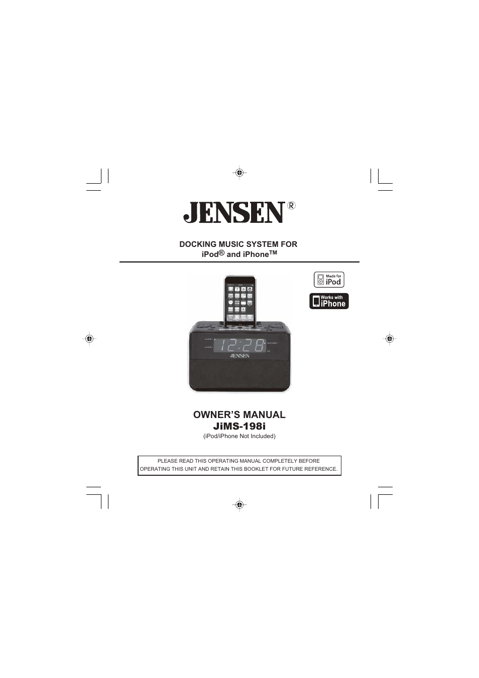 Jensen JiMS-198i User Manual | 20 pages