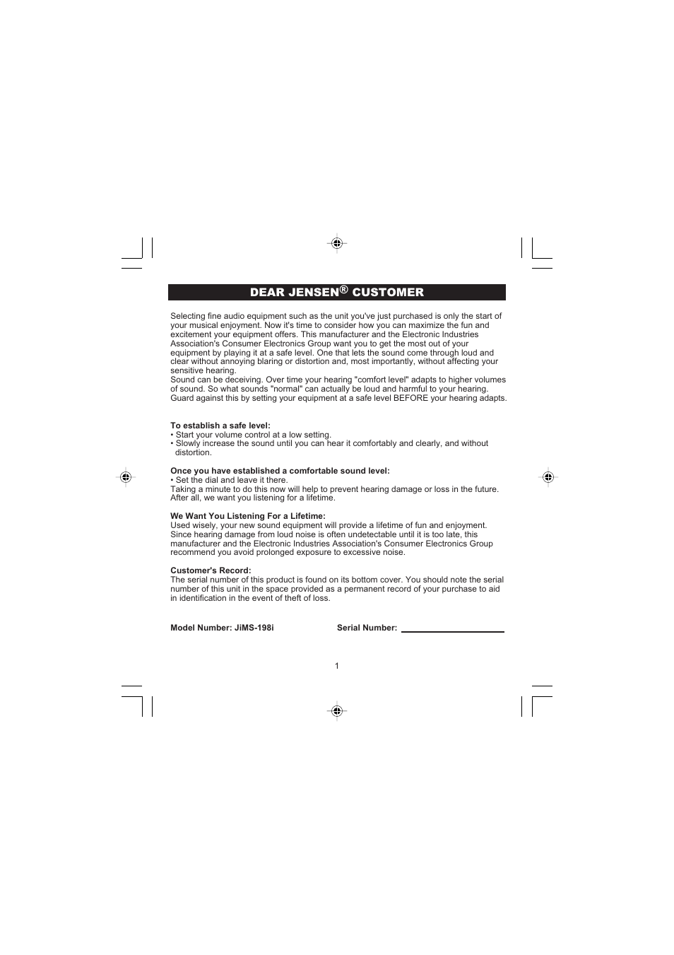 Jensen JiMS-198i User Manual | Page 2 / 20