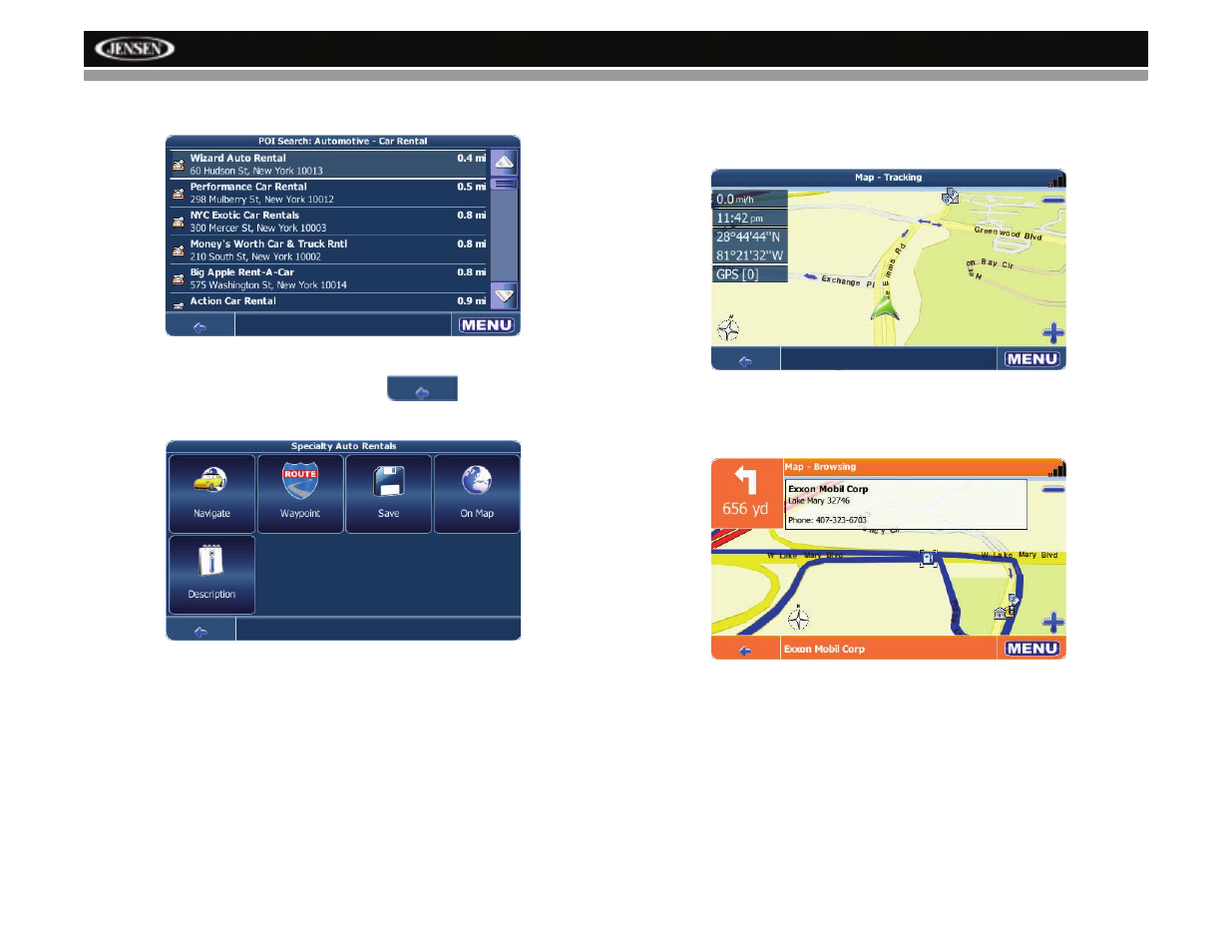 Nav101 | Jensen NAV101 User Manual | Page 14 / 26