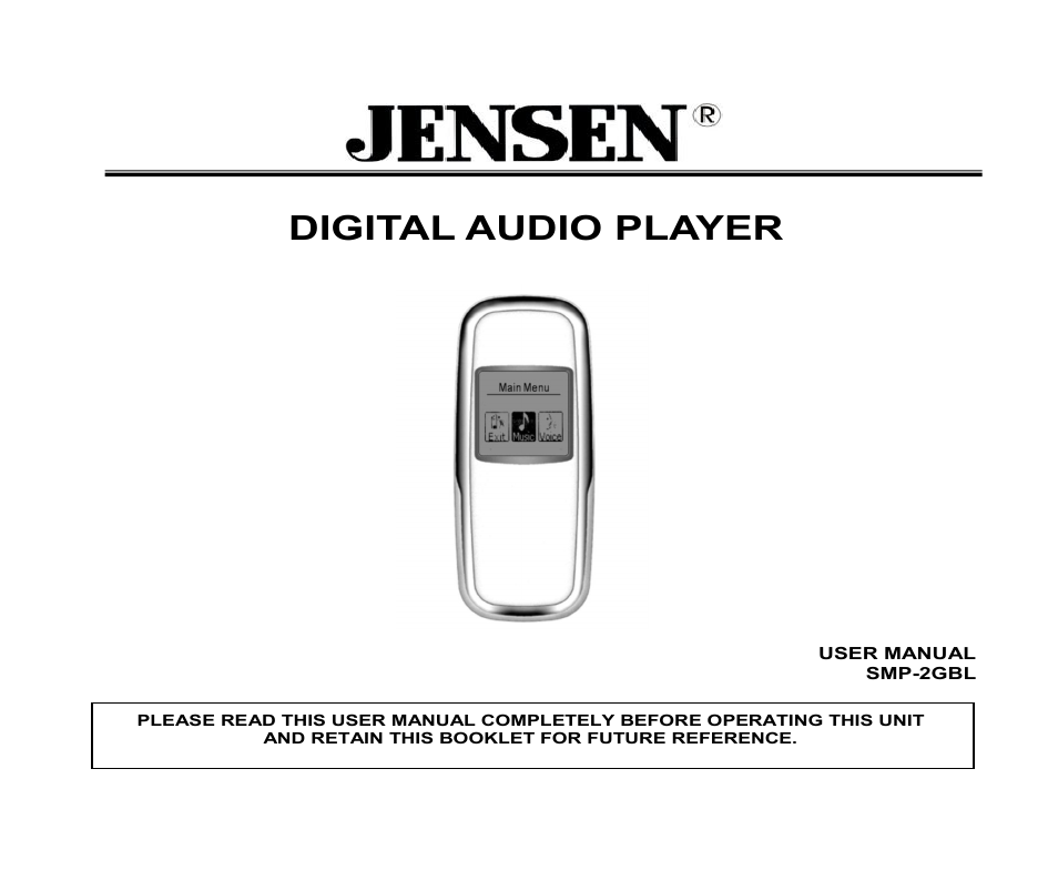 Jensen SMP-xGBL User Manual | 11 pages