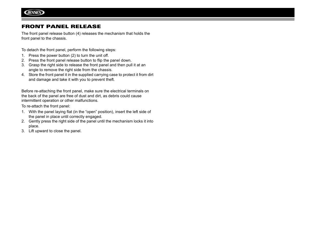 Jensen VM8012 User Manual | Page 8 / 24