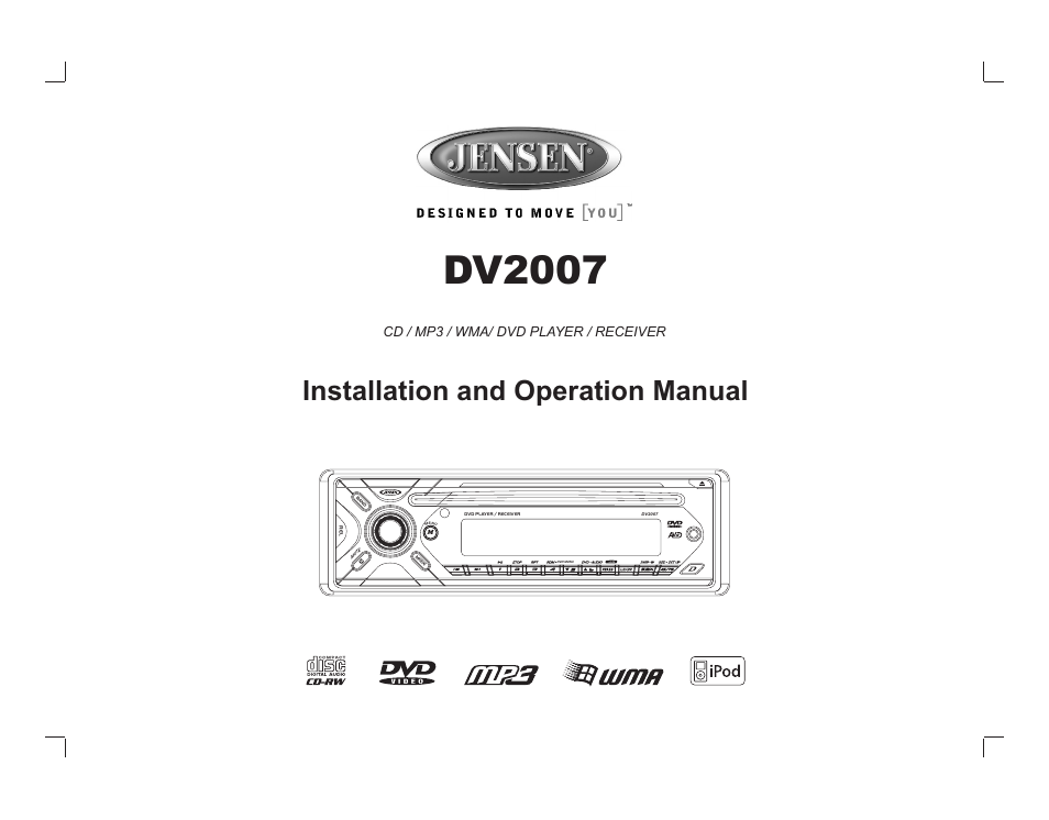 Jensen DV2007 User Manual | 22 pages