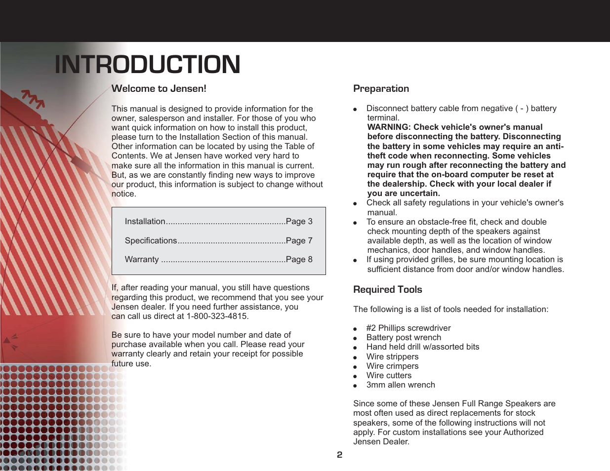 Introduction | Jensen XRS Series User Manual | Page 4 / 10