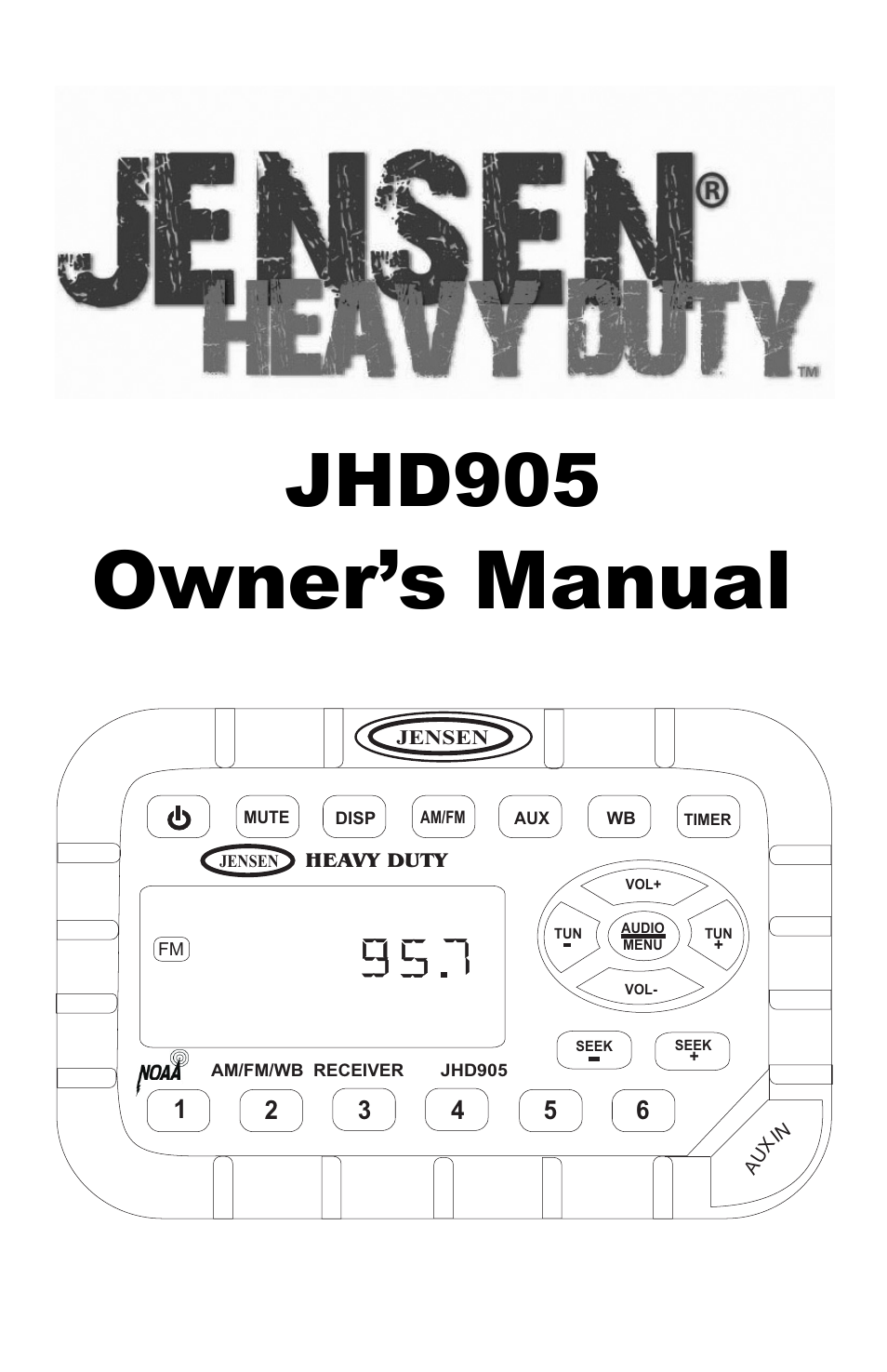 Jensen JHD905 User Manual | 11 pages