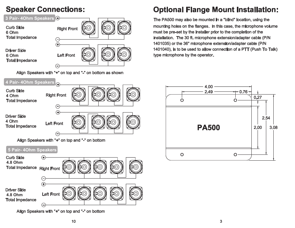 頁面 5 | Jensen PA500 User Manual | Page 5 / 8
