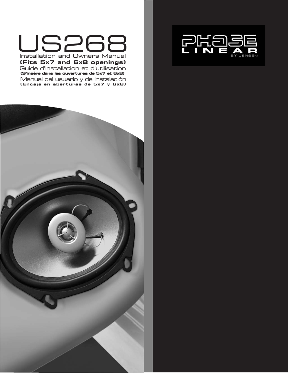 Jensen Phase Linear US268 User Manual | 4 pages