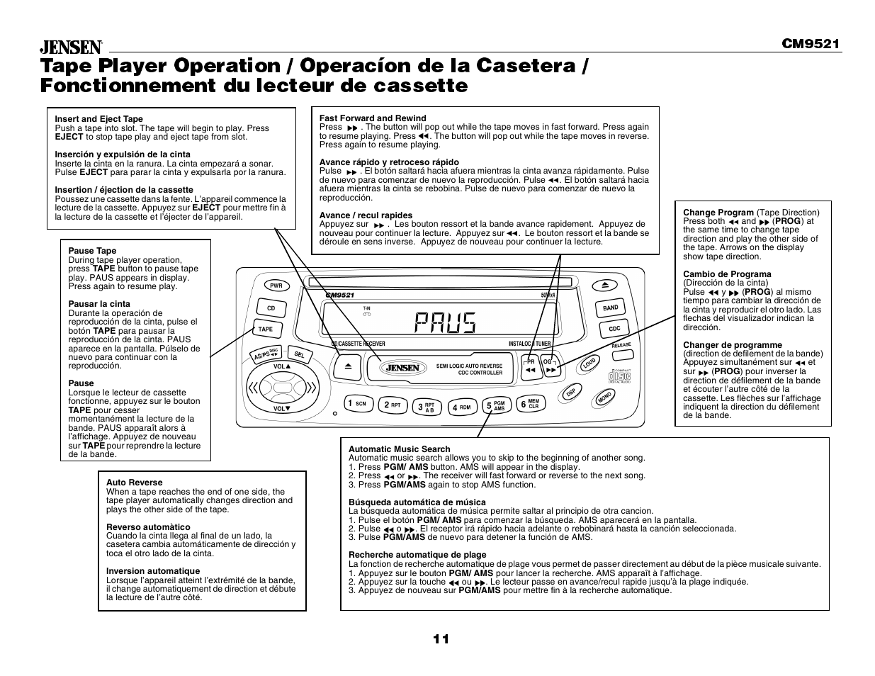 Jensen CM9521 User Manual | Page 11 / 17