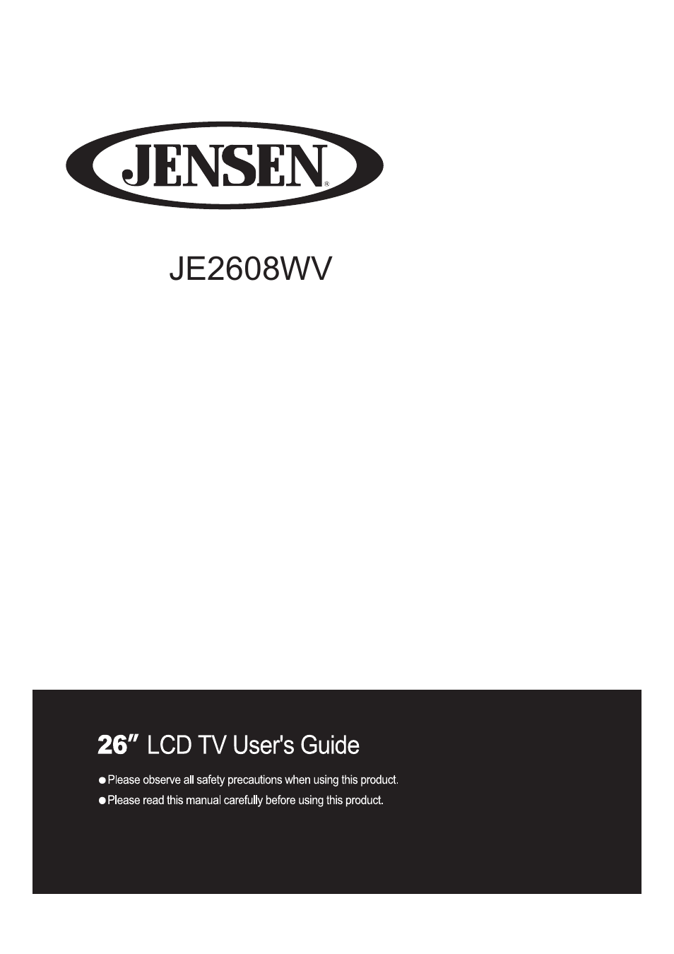 Jensen JE2608WV User Manual | 35 pages