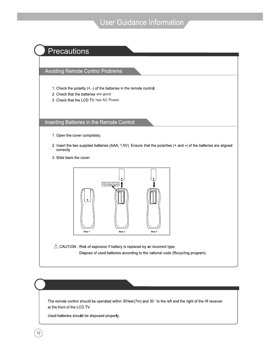 Precautions | Jensen JE2608WV User Manual | Page 12 / 35