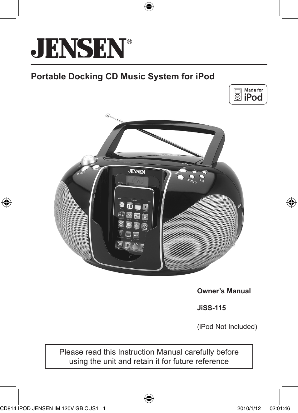 Jensen JiSS-115 User Manual | 14 pages