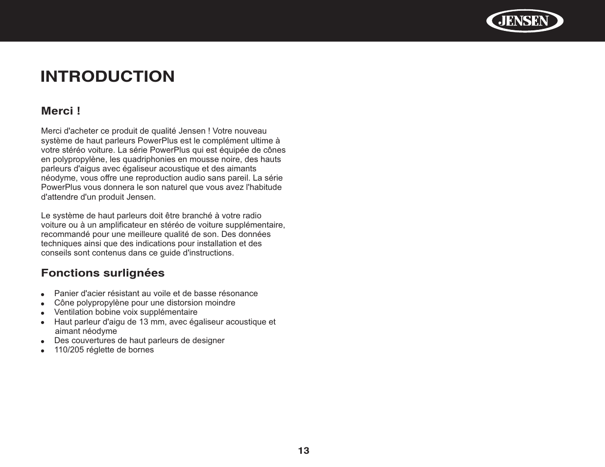 Introduction | Jensen PowerPlus 682 User Manual | Page 15 / 22