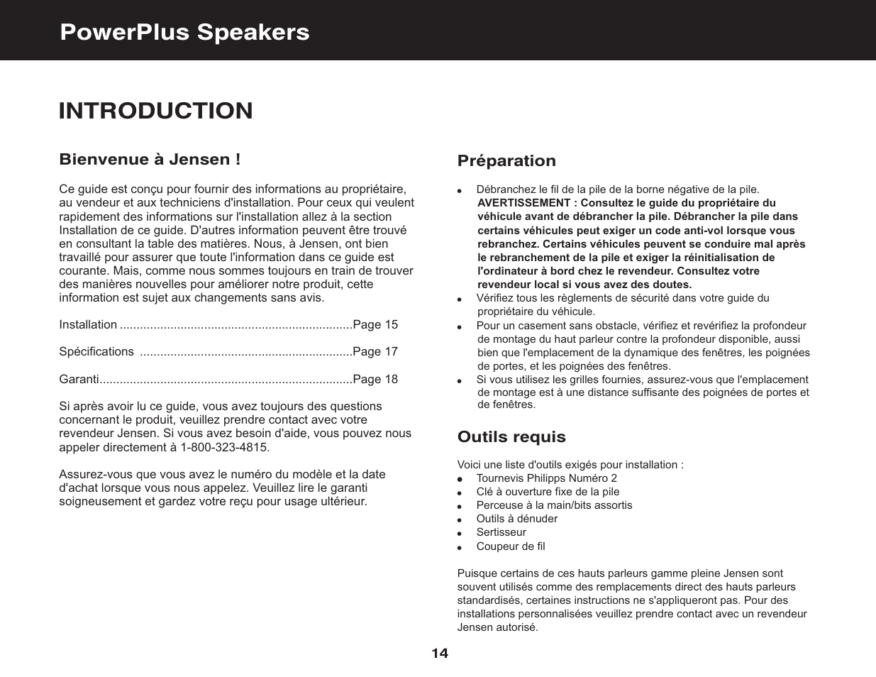 Introduction powerplus speakers | Jensen PowerPlus 682 User Manual | Page 16 / 22