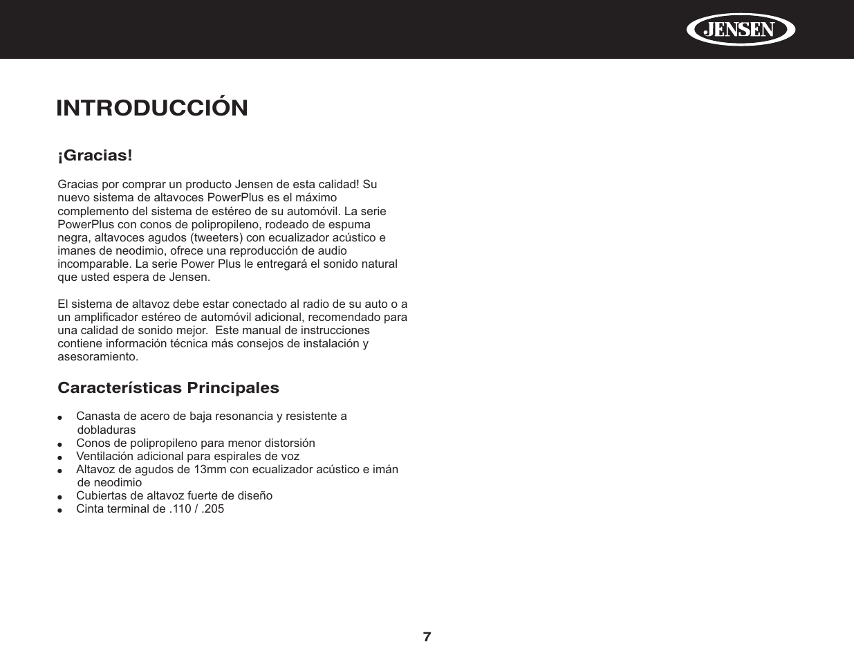 Introducción | Jensen PowerPlus 682 User Manual | Page 9 / 22