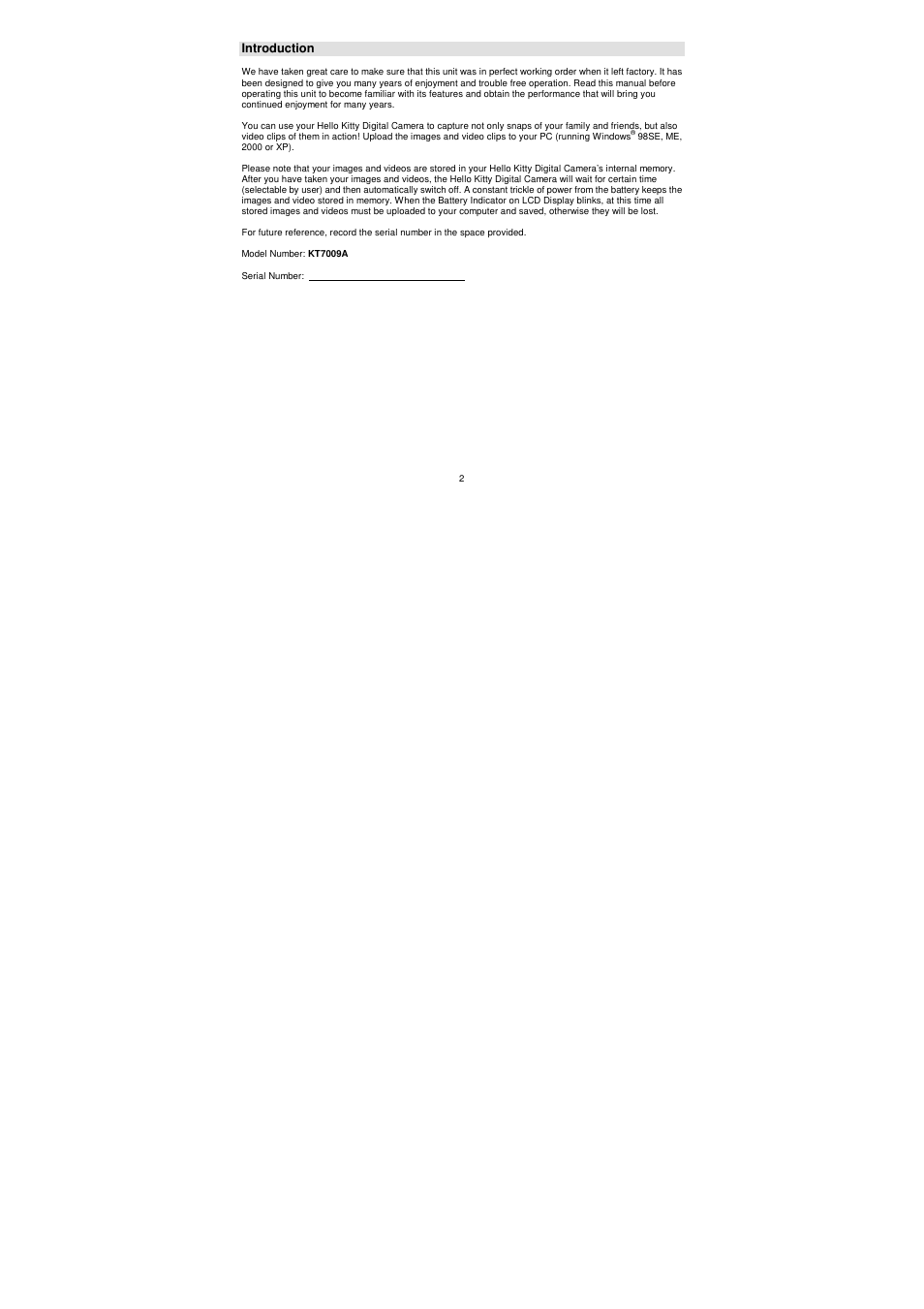 Jensen Hello Kitty KT7009A User Manual | Page 2 / 43