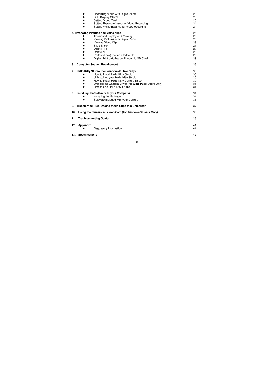 Jensen Hello Kitty KT7009A User Manual | Page 8 / 43