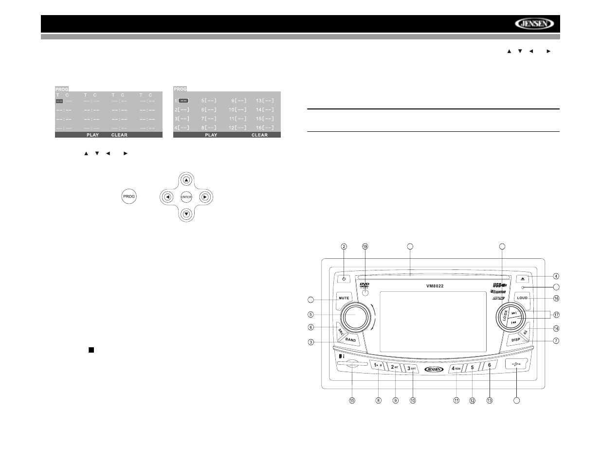 Vm8022 | Jensen VM8022 User Manual | Page 13 / 24