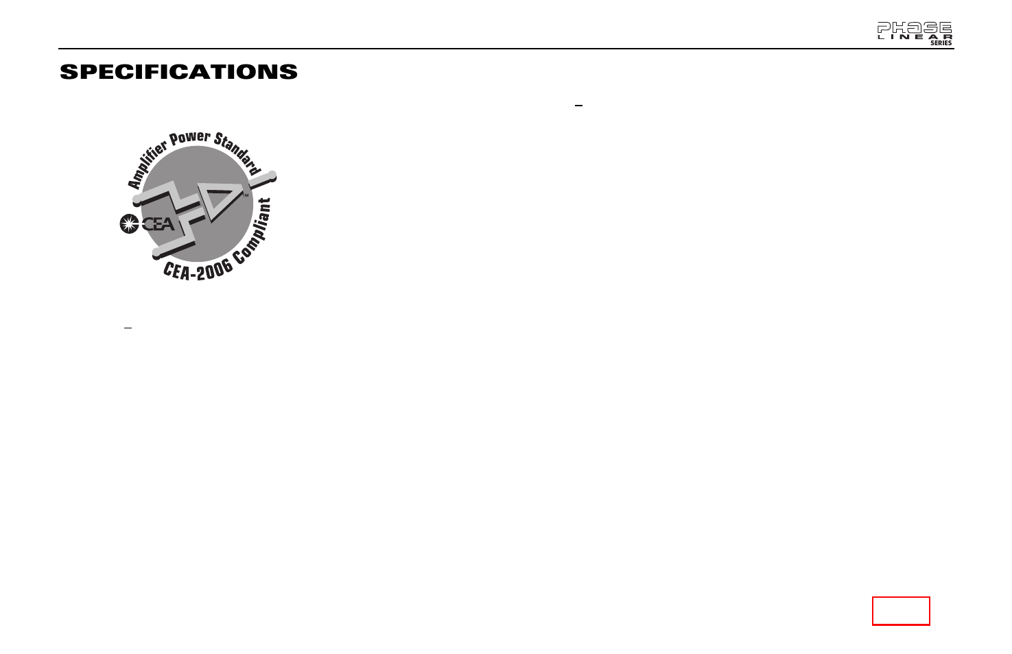 Specifications | Jensen Phase Linear SD1413 User Manual | Page 21 / 23