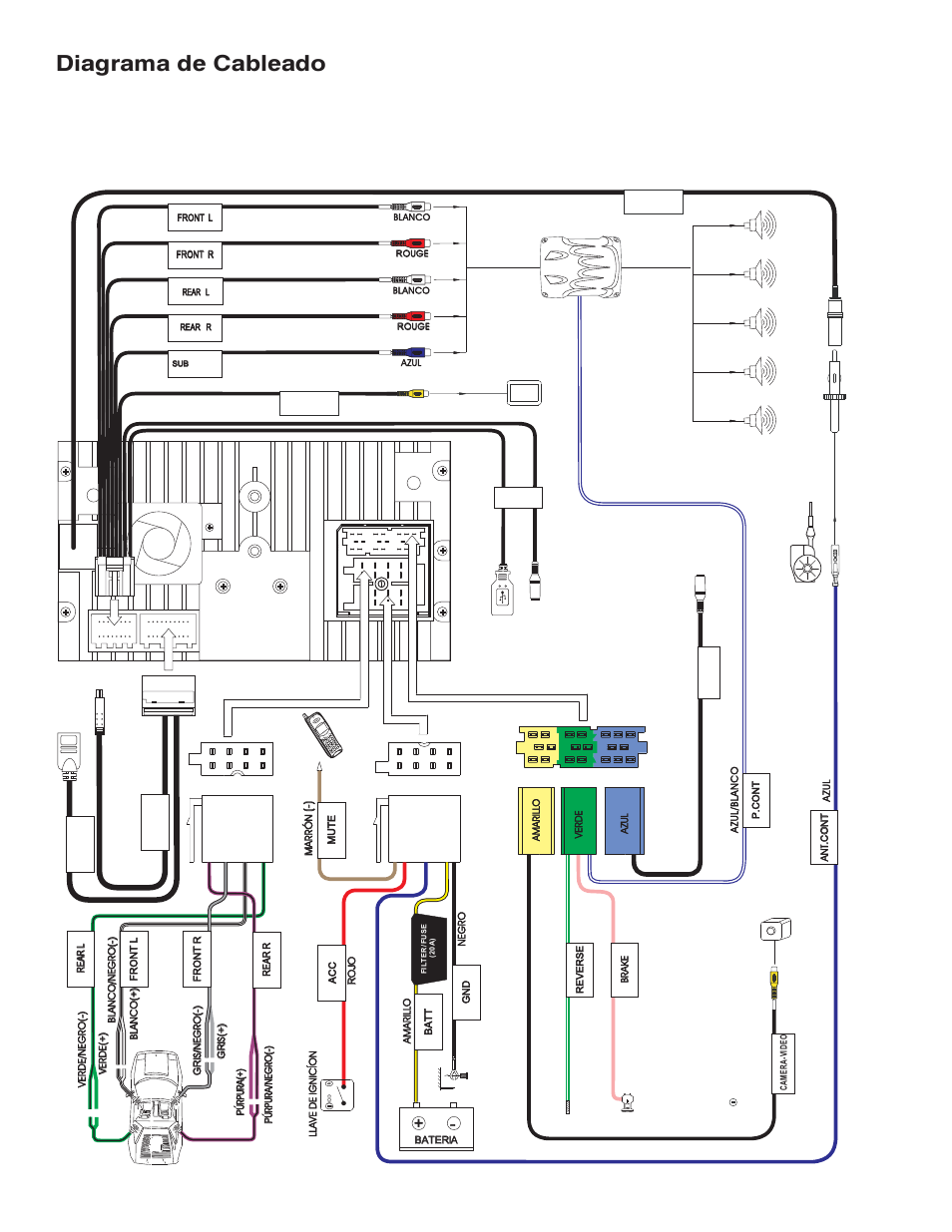 Diagrama de cableado | Jensen VM9224 User Manual | Page 8 / 12