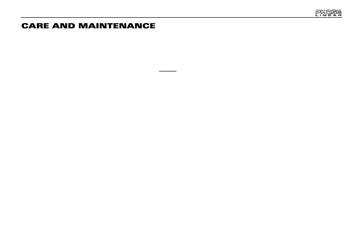 Care and maintenance | Jensen Phase Linear SD1513 User Manual | Page 21 / 72