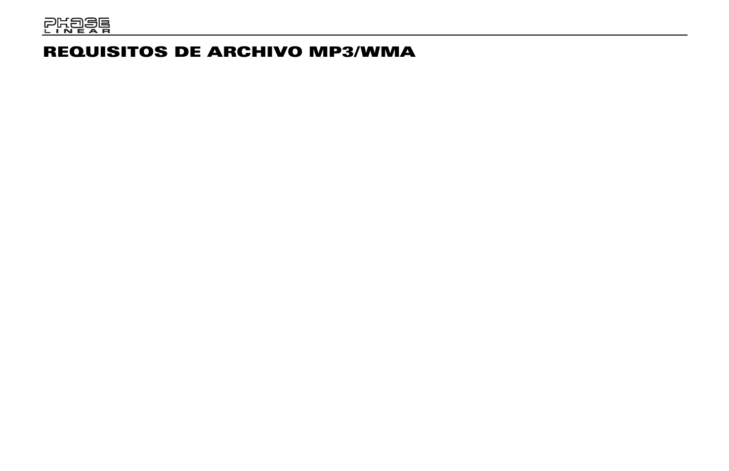 Requisitos de archivo mp3/wma | Jensen Phase Linear SD1513 User Manual | Page 34 / 72