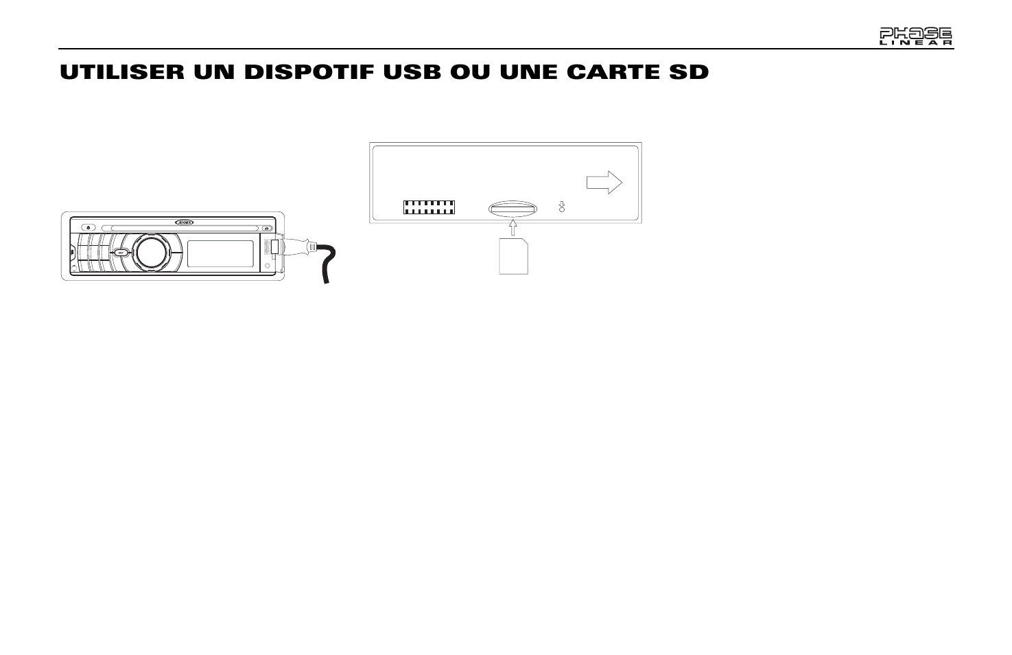 Utiliser un dispotif usb ou une carte sd | Jensen Phase Linear SD1513 User Manual | Page 61 / 72