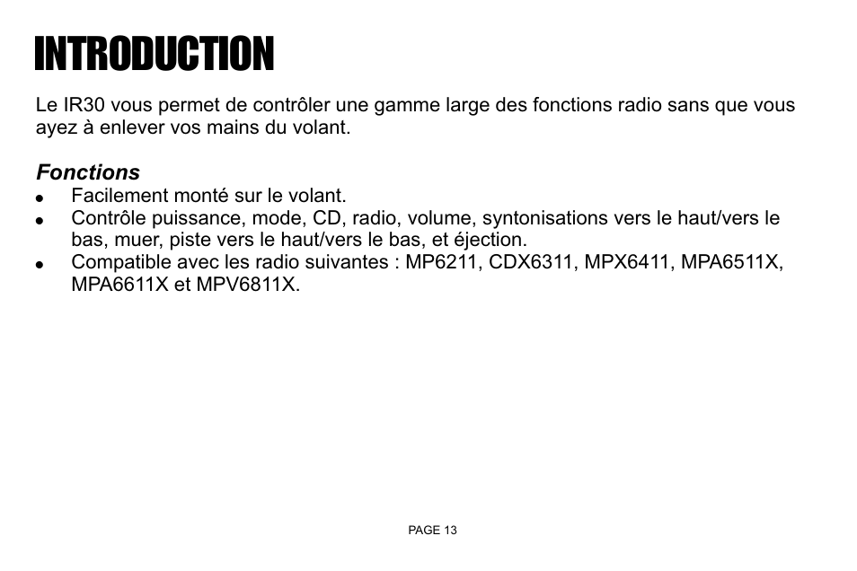Introduction | Jensen IR30 User Manual | Page 15 / 20