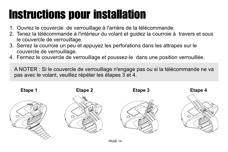 Instructions pour installation | Jensen IR30 User Manual | Page 16 / 20