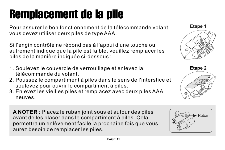 Remplacement de la pile | Jensen IR30 User Manual | Page 17 / 20