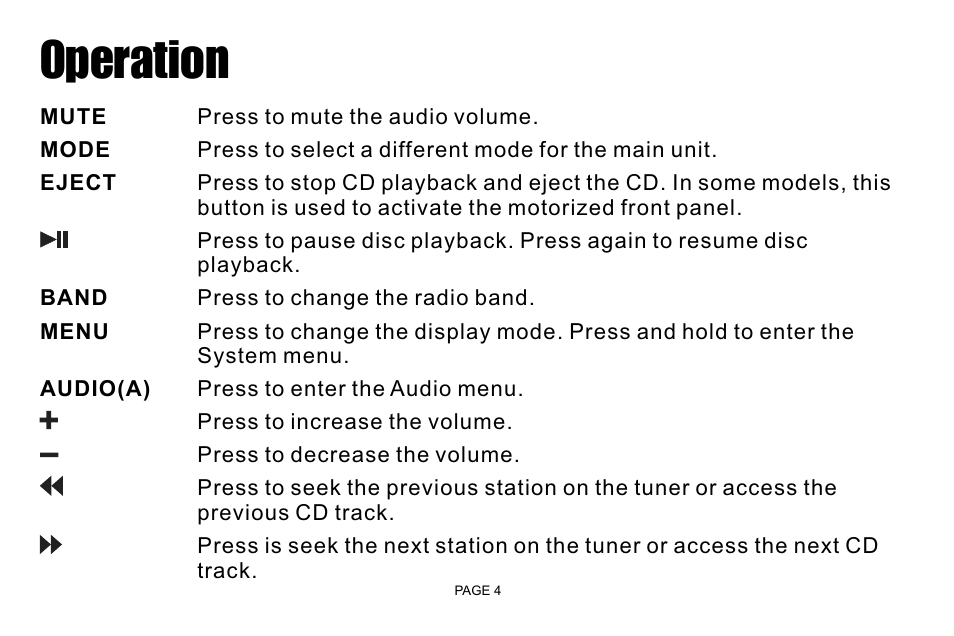 Operation | Jensen IR30 User Manual | Page 6 / 20
